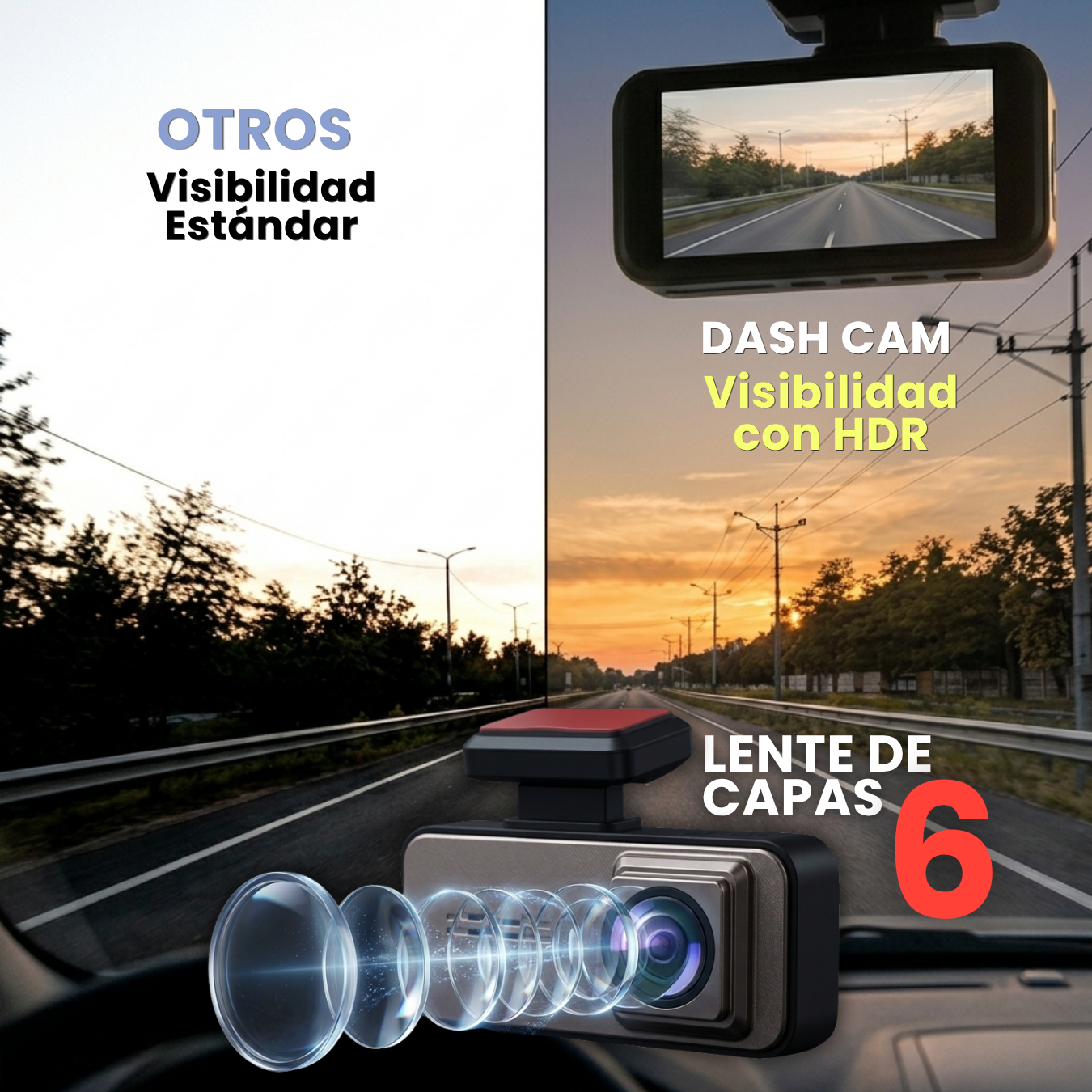 Cámara Inteligente Frontal de Seguridad Vehicular 4k Ultra HD Super Night Vision (1 canal)