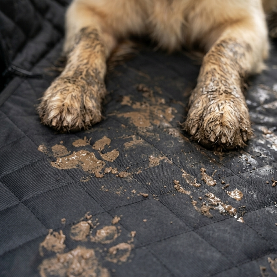 Protector de Asiento Trasero para Mascotas, Impermeable, Antideslizante y Resistente con ancla
